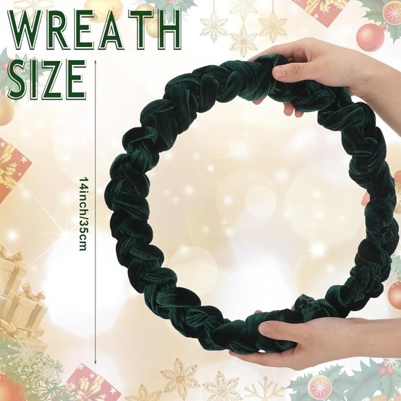 2 Pcs Wreath Velvet Wreath Holiday Wreaths for Front Door and Wall - Picture 2 of 2
